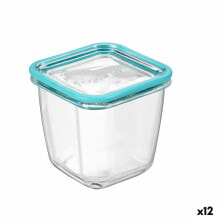 Купить контейнеры и ланч-боксы Bormioli Rocco: Прозрачная квадратная коробочка для ланча с крышкой Bormioli Rocco Frigoverre Future стеклянная 750 мл (12 штук)