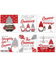 Big Dot of Happiness christmas Gnomes - Funny Holiday Party Decorations - Drink Coasters - Set of 6