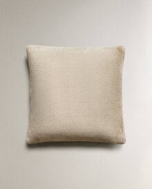 Plain faux fur cushion cover