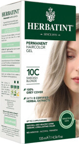 Краска для волос Herbatint Permanent Haircolor Gel 10C Swedish Blonde Перманентная гель-краска для волос, оттенок шведская блондинка 135 мл