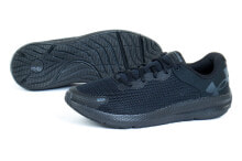 Мужская спортивная обувь для бега Мужские кроссовки спортивные для бега черные текстильные низкие Under Armour 3024138-003