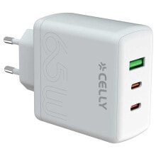 CELLY TC3GAN65WEVOWH USB-C And USB-C Wall Charger 65W