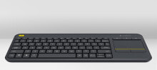Клавиатуры Клавиатура Беспроводная Черная Logitech K400 Plus  QWERTZ 920-007151