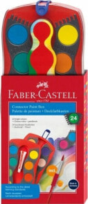 Купить краски для рисования для детей Faber-Castell: Faber-Castell FABER-CASTELL Farbkasten Connector 24 Farben rot