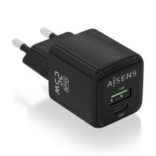 AISENS ASCH-25W2P015-BK зарядное устройство для мобильных устройств Универсальная Черный Кабель переменного тока Быстрая зарядка Для помещений