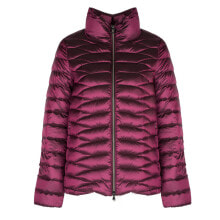 Женские демисезонные куртки Женская стеганная бордовая куртка с воротником-стойкой Geox
