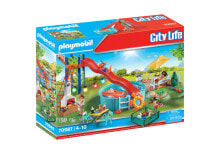 Детские игровые наборы и фигурки из дерева pLAYMOBIL Playm. Poolparty mit Rutsche| 70987