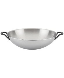 Dishes and cooking accessories 5-Ply Clad Stainless Steel 15&quot; Induction Wok