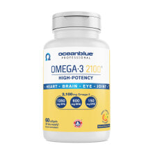 Рыбий жир и Омега 3, 6, 9 Oceanblue Omega-3 2100 High Potency Омега-3 из рыбьего жира 60 гелевых капсул с апельсиновым вкусом