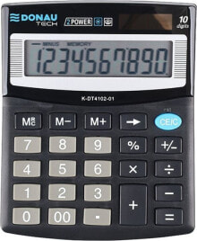 Kalkulator Donau Kalkulator biurowy DONAU TECH, 10-cyfr. wyświetlacz, wym. 125x100x27 mm, czarny