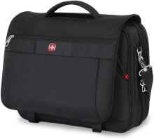 Мужские сумки для ноутбуков swiss Gear SA8733 Black TSA Friendly ScanSmart Laptop Messenger Bag - Fits Most 15 Inch Laptops amd Tablets