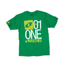 Мужские спортивные футболки Мужская спортивная футболка зеленая с надписью ONE INDUSTRIES Euro Short Sleeve T-Shirt