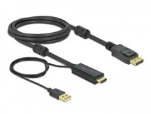 DeLOCK 85964 видео кабель адаптер 2 m HDMI Тип A (Стандарт) DisplayPort + USB Type-A Черный
