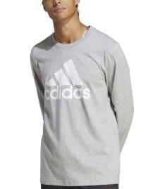 adidas men's Basic Badge of Sport Long-Sleeve Crewneck T-Shirt