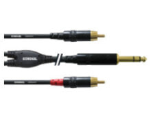 Cordial CFY 3 VCC кабельный разъем/переходник 2x Cinch Plug 6.3mm Черный