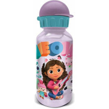 Купить контейнеры и ланч-боксы для школы Gabby's Dollhouse: Бутылка детский Gabby's Dollhouse 370 мл из алюминия