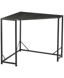 HOMCOM small Corner Desk Triangle Vanity Table Computer Desk Gray