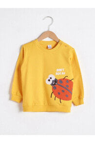 Erkek Sarı Uğur Böceği Baskılı Çocuk Sweatshirt