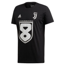 Мужские спортивные футболки Мужская футболка спортивная  черная с логотипами Adidas Juventus 19 Win