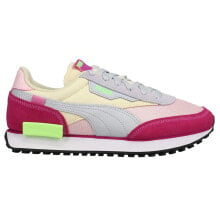 Puma Future Rider Soft Lace Up Womens Grey, Pink Sneakers Casual Shoes 381141-0 купить онлайн