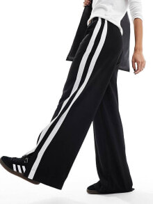 ASOS DESIGN pull on trouser with double contrast panel in black купить онлайн