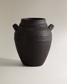 Black ceramic vase