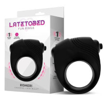 Эрекционное кольцо LATETOBED Romeri Ring + Vibrating Bullet Silicone Black