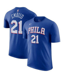 Nike men's Joel Embiid Royal Philadelphia 76ers Icon 2022/23 Name and Number T-shirt