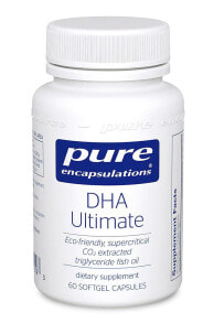 Рыбий жир и Омега 3, 6, 9 Pure Encapsulations DHA Ultimate  Концентрат ДГК омега-3 жирных кислот из рыбьего жира 60 гелевых капсул