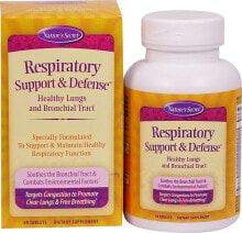 Витамины и БАДы от простуды и гриппа Nature's Secret Respiratory Support & Defense Комплекс для поддержки и защиты дыхательных путей 60 таблеток