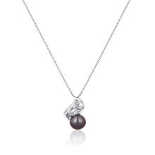 Ювелирные колье delicate necklace with real pearl and zircons JL0750 (chain, pendant)