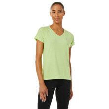 Мужские спортивные футболки Мужская спортивная футболка зеленая ASICS V-Neck Short Sleeve T-Shirt