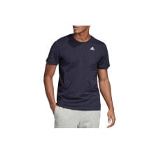 Мужская футболка спортивная синяя однотонная для бега adidas Must Haves Badge of Sport Tee M ED7263