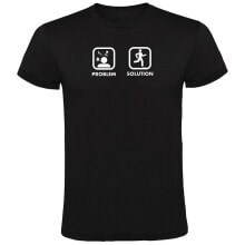 Мужские спортивные футболки Мужская спортивная футболка черная с принтом KRUSKIS Problem Solution Run Short Sleeve T-Shirt