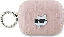 Karl Lagerfeld Karl Lagerfeld KLAP2PGCHPP AirPods Pro 2 (2022/2023) cover różowy/pink Monogram Choupette Head