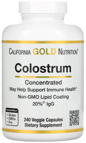 Витамины и БАДы для укрепления иммунитета california Gold Nutrition Colostrum, Колострум концентрированное молозиво в растительных капсулах 240 шт