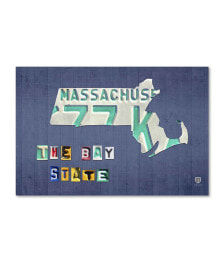 Trademark Global design Turnpike 'Massachusetts License Plate' Canvas Art - 19