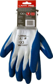 Средства индивидуальной защиты рук для строительства и ремонта Lahti Pro Blue and White Coated Safety Gloves 11 &quot;L210511P