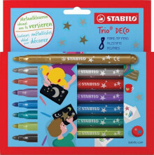 Фломастеры для рисования для детей stabilo Felt-tip pens Trio Deco 8 STABILO colors
