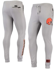 Купить мужские брюки Pro Standard: Брюки джоггеры с логотипом Cleveland Browns Pro Standard серого цвета для мужчин