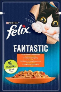 Купить влажные корма для кошек Nestle: Nestle FELIX sasz.85g FANTASTIC KURA, POMIDOR w galaretce /26