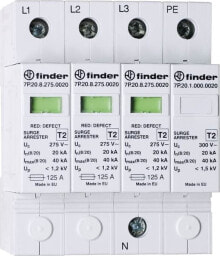 Finder Ogranicznik przepięć C typ 2 20kA 1,2/1,5kV 230V AC, 3xwarystor+iskiernik (L-N/N-PE) 7P.24.8.275.0020