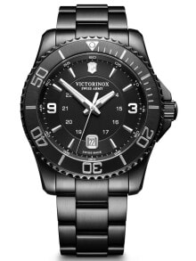 Мужские наручные часы с черным браслетом Victorinox 241798 Maverick Mens 43mm 10ATM