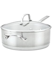 Dishes and cooking accessories 3-Ply Base Stainless Steel 4.5 Quart Induction Sauté Pan with Helper Handle and Lid