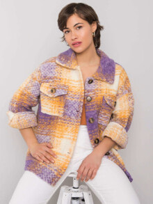 Женская теплая рубашка casual из твида с накладными карманами в клетку Factory Price