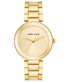 Anne Klein women's Three Hand Quartz Gold-tone Alloy Bracelet Watch, 33mm