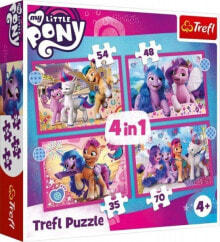 Детские развивающие пазлы trefl Puzzle 4w1 Kolorowe kucyki pony
