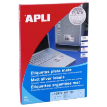 Adhesive labels Apli Silver 100 Sheets 210 x 297 mm