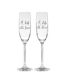 kate spade new york charmed Life Toasting Flutes, 2 Piece
