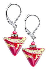 Ювелирные серьги Vášnivé náušnice Passionate Story Triangle s 24karátovým zlatem v perlách Lampglas ETA6